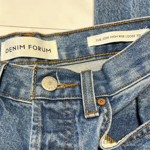 Denim Forum Aritzia Joni high rise loose button fly denim jeans 30 length sz 25 Blue