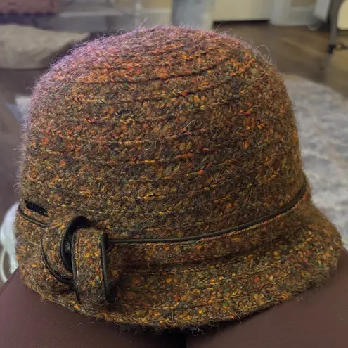 BETMAR NEW YORK HAT Weave Burnt Orange Brown Wool Blend Logo Design