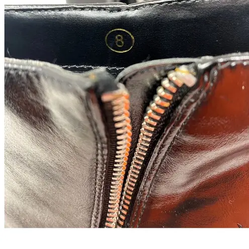 NWOT ~ Short Black Booties Zipper Boots Chunky Heel by ZBY ~ Women's Size 8