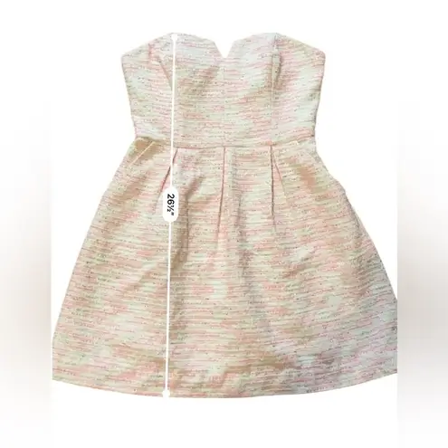 Moulinette Soeurs Anthropologie Moulinette Speer’s Pink Tweed Convertible Strapless Dress Size 6