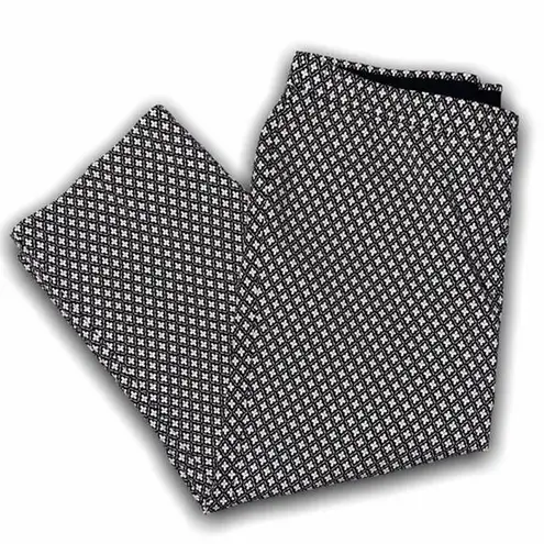 J. Jill Women's Black Pink Daisy Geo Print Crop Pants