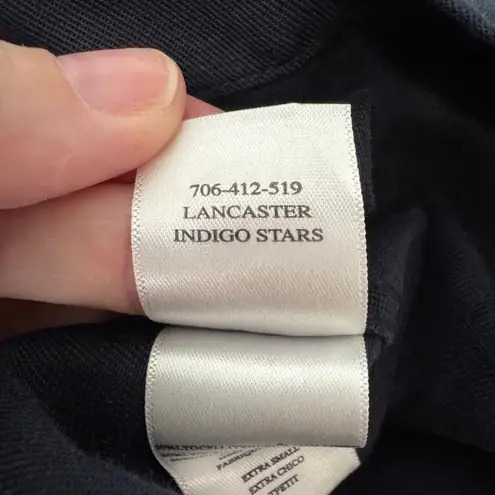 Rails Lancaster Indigo Stars Utility Jacket XS Navy Tencel Linen Drawstring Boho