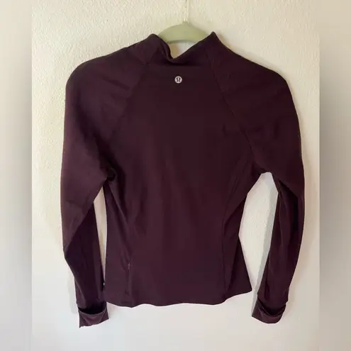 Lululemon Toasty Tech 1/2 Zip Long Sleeve Jacket Black Cherry Size 6 thumbnail 10