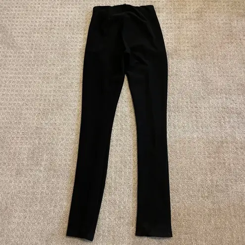 ZARA  Black Ribbed Leggings With Zip Up Hem Small