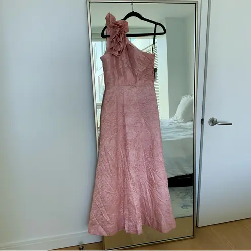 Tahar ASL Tahari ASL Flower Detail One Shoulder Gown Pink NWT