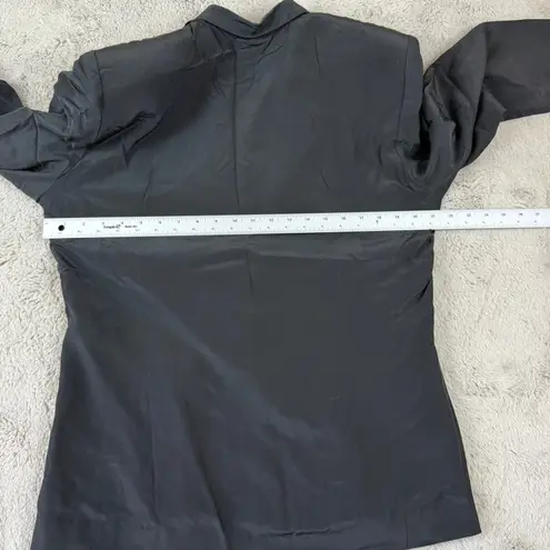 Omanti Silk Blazer Business Career Button Front Jacket Black Size 12