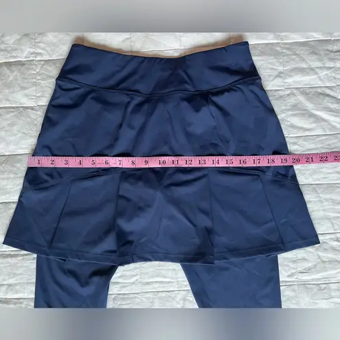 Renwick Navy Performance Pleated Skirted Leggings Golf Tennis Preppy