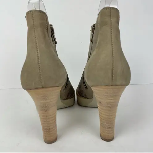 Paul Green  beige suede peep toe heeled booties