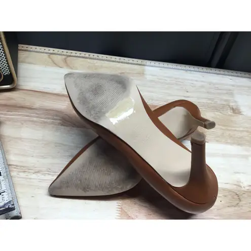 Halston Women's 6 Brown Vegan Leather Slip