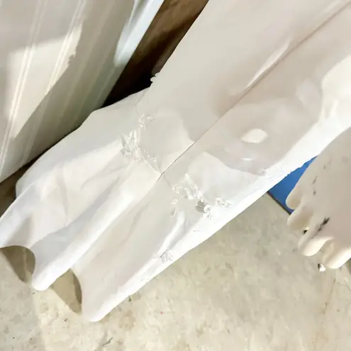 Cinderella Wedding Dress Women Size M Halter Neck Pleated Floral Open Back White