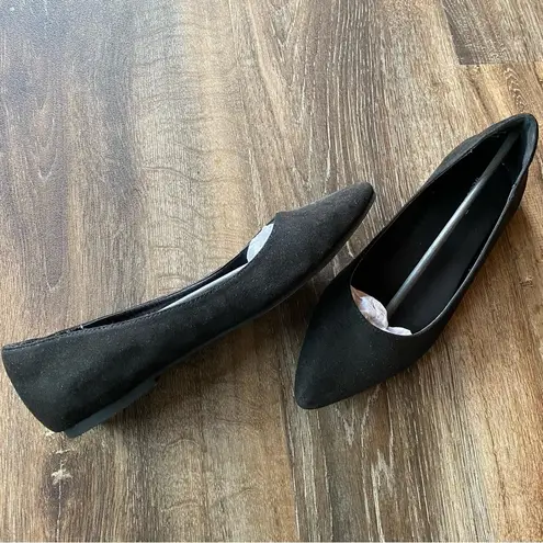 JustFab  Krissy Pointed Toe Ballet Flat Black Size 8