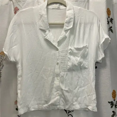 Wilfred  the Free White Short Sleeve Button Up Blouse