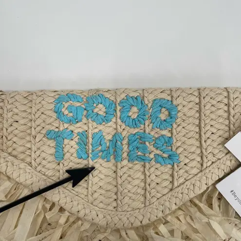BTB Beyond the Beach Clutch 'Good Times' Natural Turquoise Beach Travel Vacation