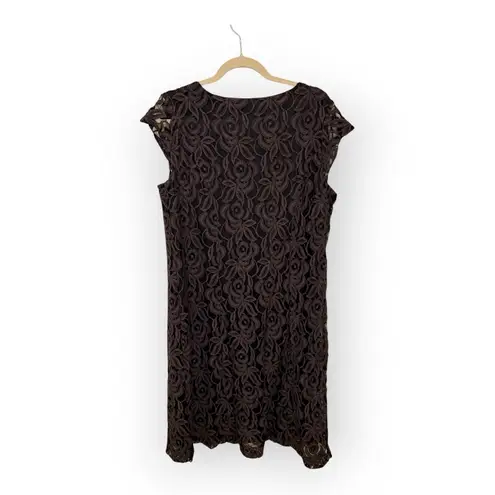 Coldwater Creek Black Lace Floral Dress Romantic Whimsigoth Sz 16