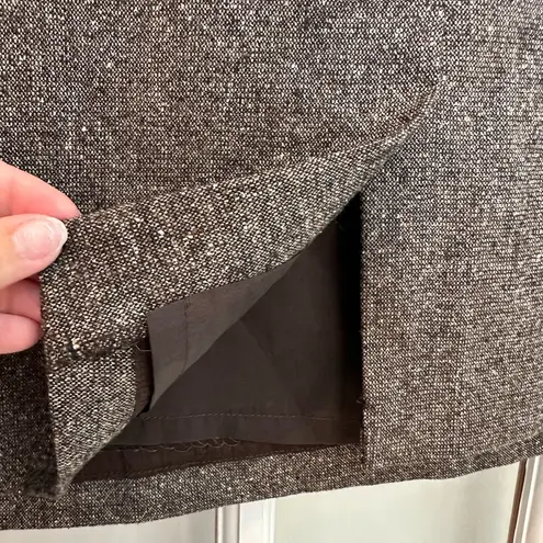 W By Worth Vintage Wool Silk Earthy Neutrals Minimalist Midi Pencil Skirt Size 4