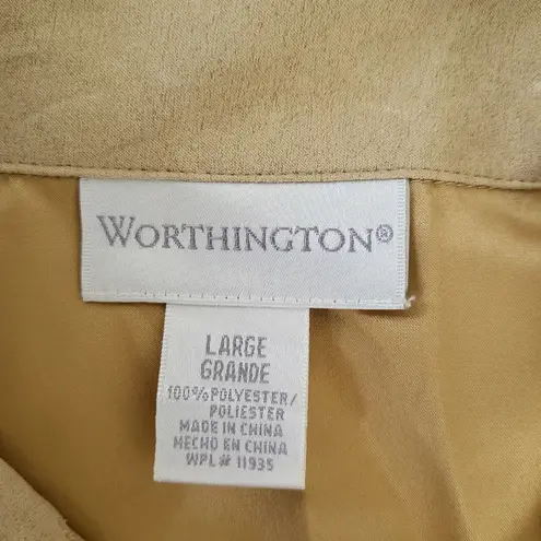 Worthington  Button Down Eyelet Top Mustard Size Large