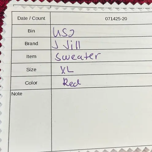 J Jill Womens Sweater Size XL Floral Diamond Pattern Soft Warm Cozy Cool Weather Red