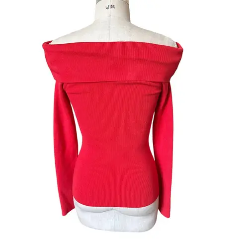 Bishop and Young NWOT Blaine Red Off-the-Shoulder Sweater Size Small
