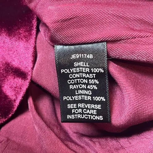 ark & co. Women's M Burgundy Velvet Blazer Single Button Jacket Red Size M