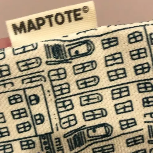 🔵 SALE 3/$25 MAPTOTE COTTON ZIPPERED STASH MINI POUCH I LOVE BROOKLYN White