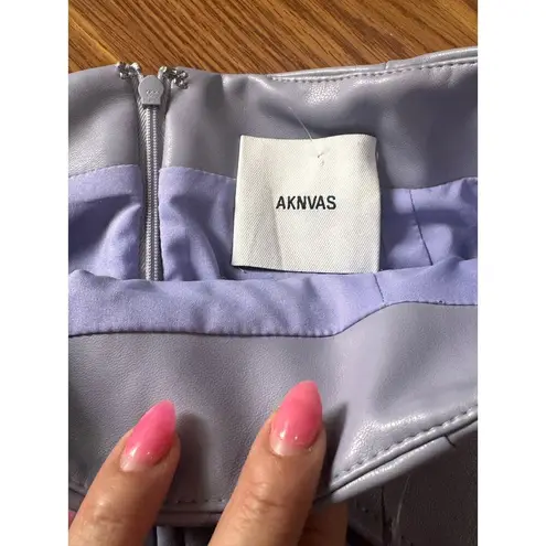 ANKVAS periwinkle cherry faux leather mini skirt size 2 / XS