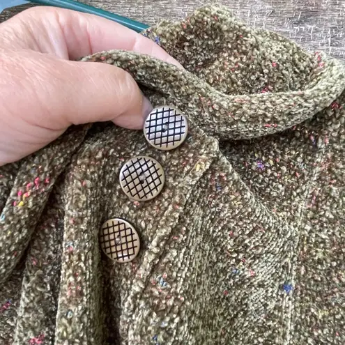 Habitat  size M chenille Cowl Neck pullover sweater in Green Confetti.