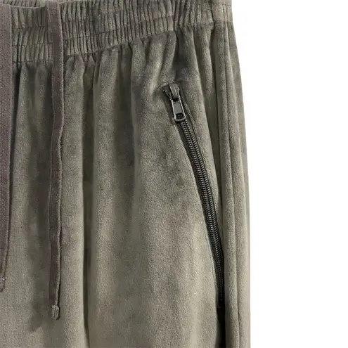 SKIMS Women's Gray Velour Wide-Leg High Rise Pull-On Pants Size S