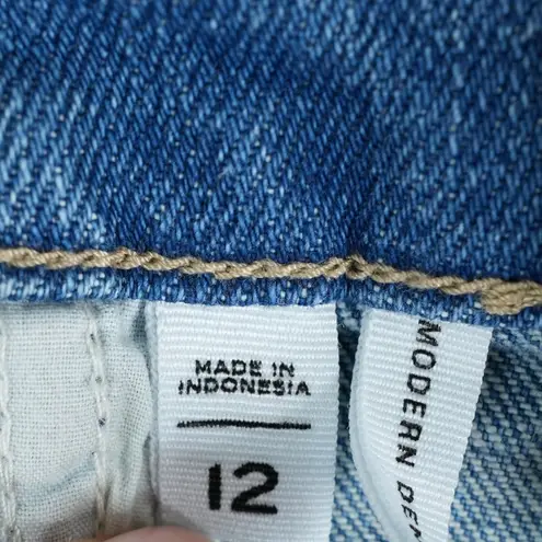 Loft Outlet Jeans Womens 12 Blue Modern Denim Crop Stretch Distressed Preppy