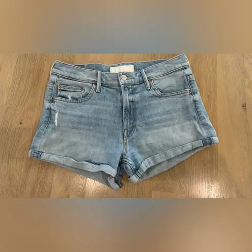 Mother Denim teaser the denim roll short on my knees blue denim size 27