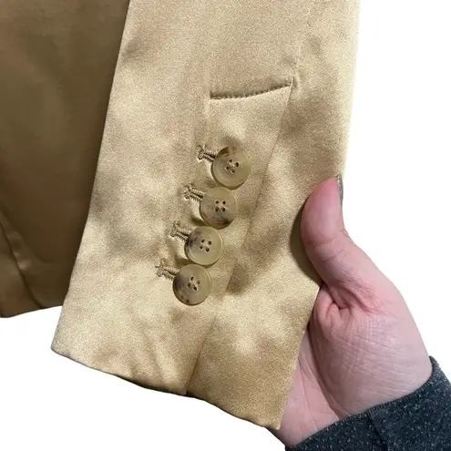 Nili Lotan NEW NWT Lena Double Breasted 100% Silk Blazer Jacket Khaki