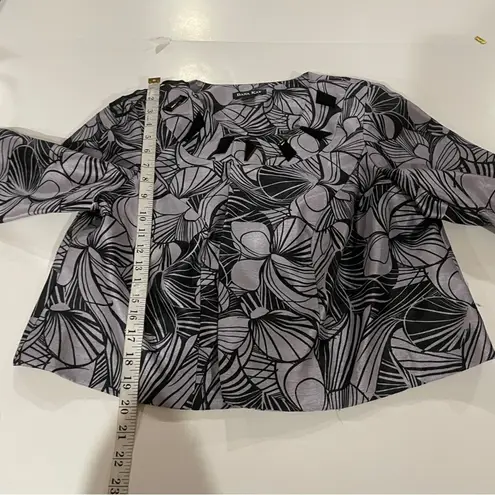 Dana Kay Purple & Black Floral Half Sleeve Cropped Blazer Jacket Size 14W