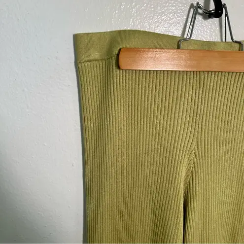 Pink Rose  Pull On Ribbed Pants Lime Green L