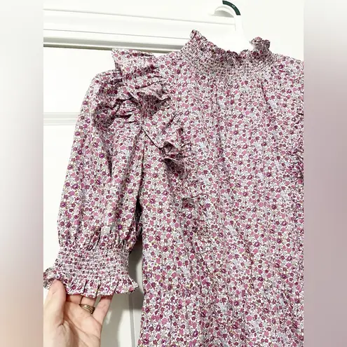 Tuckernuck Hyacinth House Purple Floral Periwinkle Mini Dress Size XS