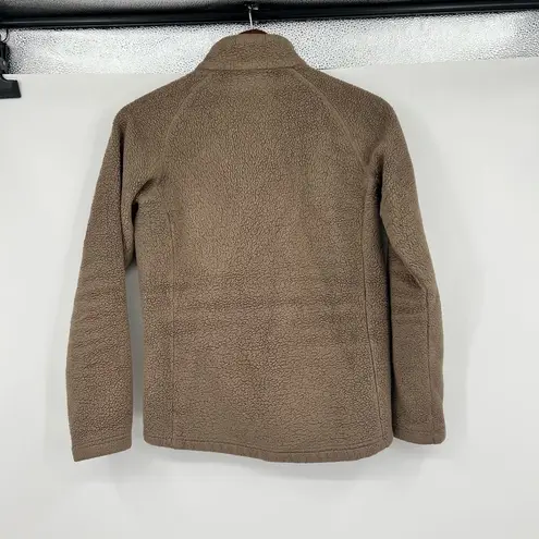 Marmot women's brown fuzzy sherpa full zip up jacket coat outdoor size small