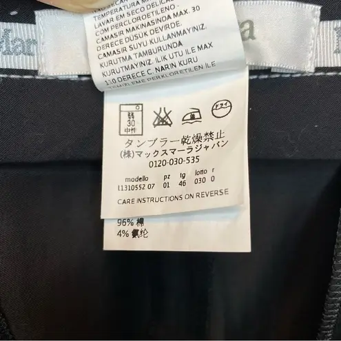 Max Mara Straight-Leg Tailored Business Casual Pants Lightweight Cotton Black 12