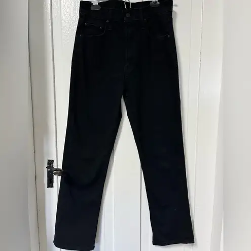 Mother the high waisted rider ankle straight jean in not guilty black size 26