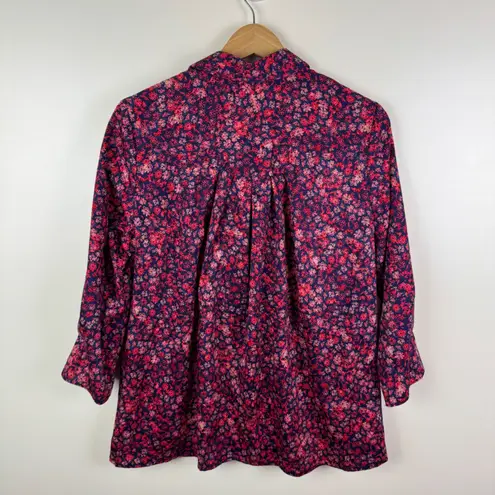 Foxcroft Piper Floral Button Down Shirt Size 8 Beach Blossoms Non Iron Cottage - Image 4