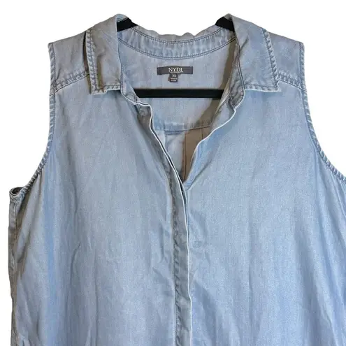 NYDJ Not Your Daughter’s Jeans Vara Indigo Sleeveless Chambray Top MCHM3463 XS