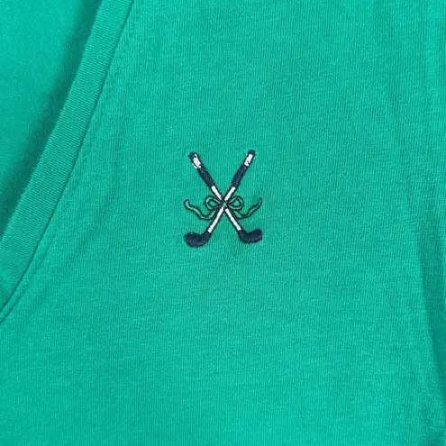 Maeve Lacrosse Embroidered V-neck Cropped Tee in Kelly Green Size Small