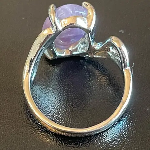 Amethyst Oval purple  S925 silver ring size 7