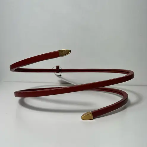 Bottega Veneta Snake Wrap Around Rust Leather Belt