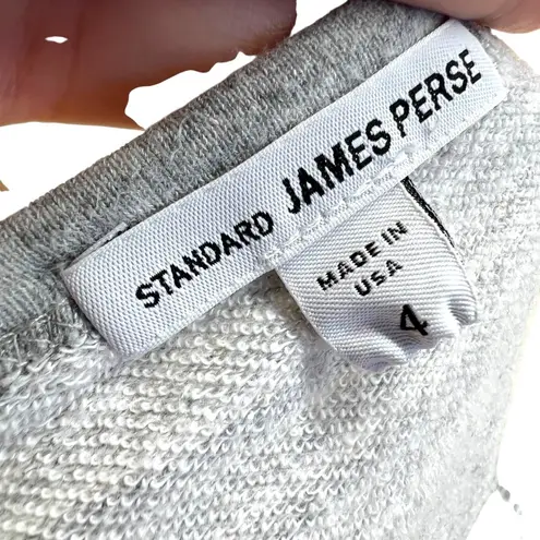 James Perse Striped Relaxed Fit Tunic Top Gray White Size XL 4