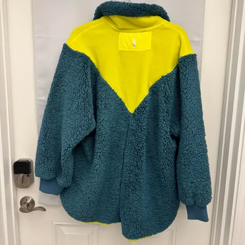 Free People Movement Fall to Rise Fluffy Quarterzip Pullover Margarita Blue