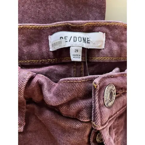 RE/DONE Stove Pipe Button Fly Washed Plum Jeans 29