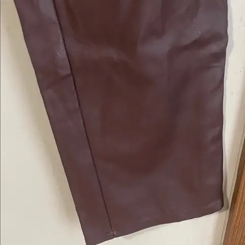 Miaou Chocolate Brown Junior Vegan Leather Pants Size M
