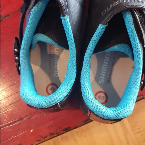 Shimano Women's Black and Blue Cycling Sneakers Size 9