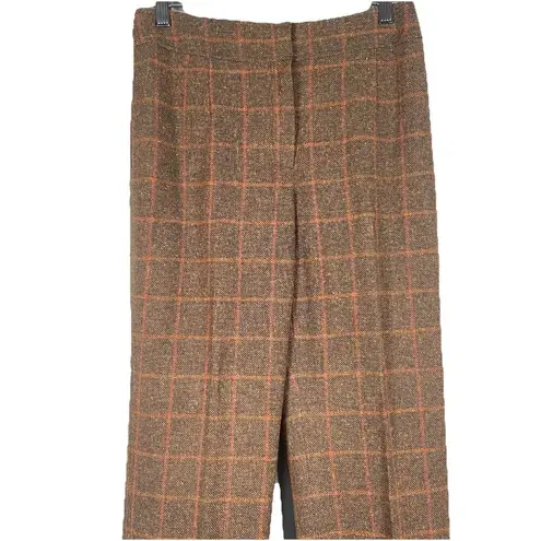 Carlisle Vintage Plaid Wool Trouser Pants Brown Size 6 Grandpacore Office Classy