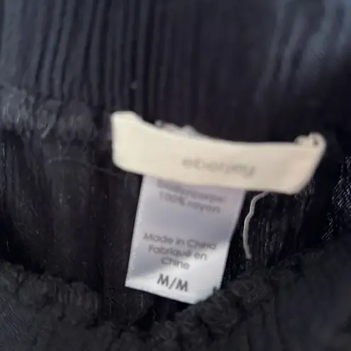 Eberjay Eberjey Black Crinkle Rayon Pant with Front Tie Waist Medium