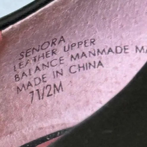 Tahari Black Leather Peep Toe Platform Heels Classic Pumps Size 7.5