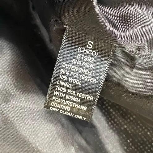 Vintage y2k Ambiance Apparel Grey Salt & Pepper Short Sleeve Pea Coat Size S Gray